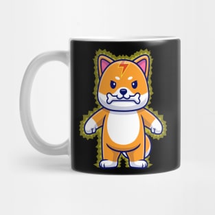 Happy Shiba Inu Dog lightning Bite Bone Cartoon Mug